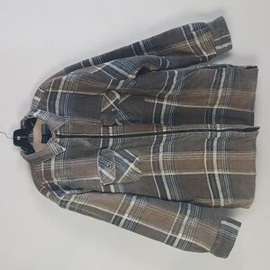 Gray Plaid Sherpa Deer Hunter Men's Jacket.